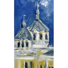 “Holy Transfiguration Cathedral” – Original Zhytomyr Architectural Landscape, Oil on Paper | Marina Stognieva